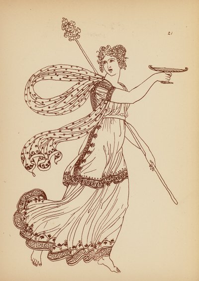 Antik grekisk kvinnodräkt (litho) av John Moyr Smith