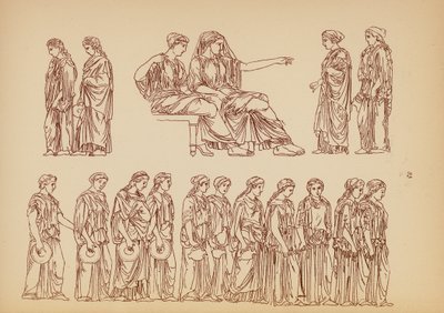 Antik grekisk kvinnodräkt (litografi) av John Moyr Smith