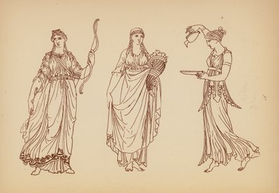 Antik grekisk kvinnodräkt (litografi) av John Moyr Smith