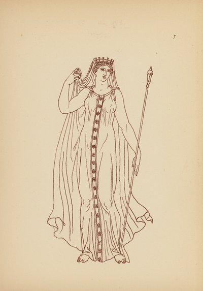 Antik grekisk kvinnodräkt (litografi) av John Moyr Smith