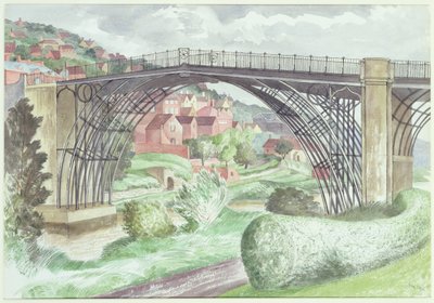 Ironbridge, Shropshire, ca 1960 (wc på papper) av John Nash