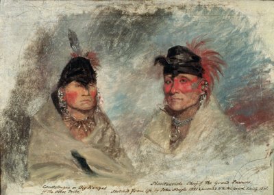 Big Kansas, eller Caussetongua, och Sharitarishe, chef för Grand Pawnees, 1821 av John Neagle