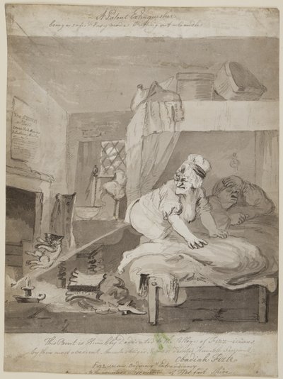 En patentsläckare, som är ett säkert och enkelt läge Att släcka ett ljus, 1801 (penna, pensel och bläck på papper) av John Nixon
