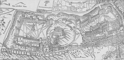 Nordens utsikt över Windsor Castle, 1607. 1895 av John Norden