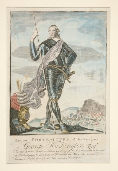 Det sanna porträttet av hans excellens George Washington Esqr. i den romerska klänningen av John Norman