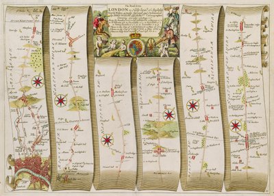 Vägen från London till Holy-Head (färggravyr) av John Ogilby