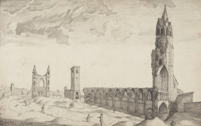 St Andrews Delineated (penna & tvätt på papper) av John Oliphant