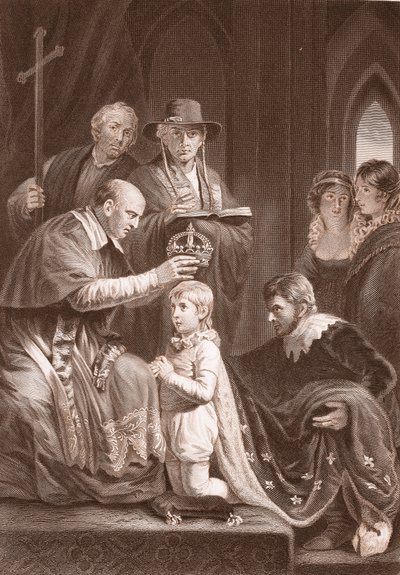 Henrik VI:s kröning, graverad av A.H. Payne av John Opie