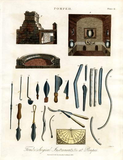 Kirurgiska instrument och artefakter från Pompeji av John Pass