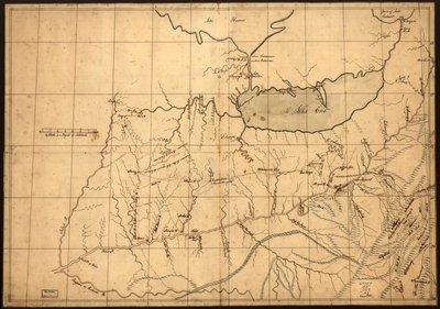 (En handelsresandes karta över Ohio-landet före 1753. LOC gm71002324 av John Patten