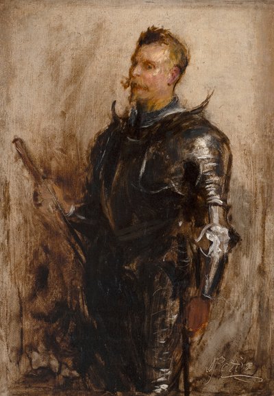 Studie av en riddare (olja på duk) av John Pettie