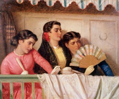 Att titta på tjurfäktning (olja på duk) av John Phillip