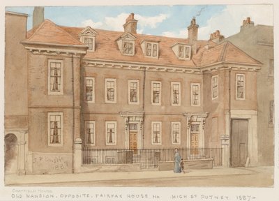 Chatfield House, mittemot Fairfax House, High Street, Putney, 1887 av John Phillipp Emslie