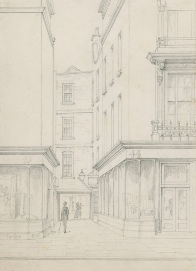 Cranbourne Alley från Cranbourne Street med utsikt mot Bear Street av John Phillipp Emslie