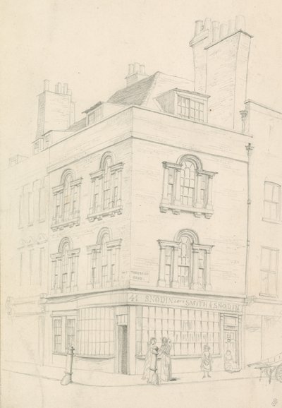 Hus i hörnet av Red Lion Street och Theobalds Road, mot Lamb