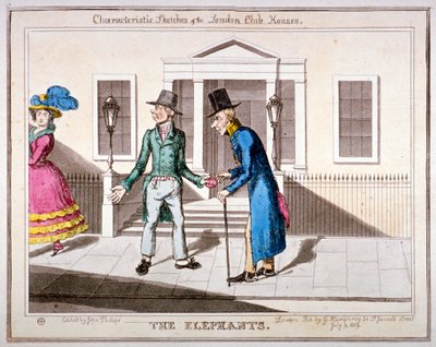 "Karakteristiska skisser av Londons klubbhus": "Elefanterna", 1829 av John Phillips