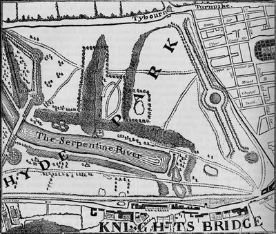 Karta över Hyde Park, London, 1748 1878 av John Pine
