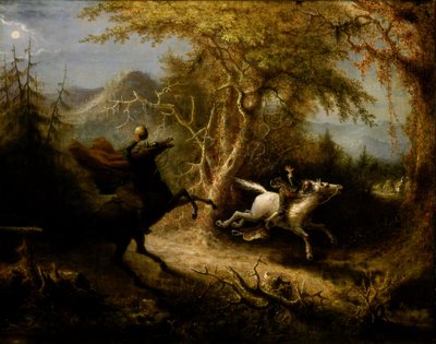 Den huvudlöse ryttaren förföljer Ichabod Crane av John Quidor