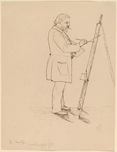 Skissning - Emanuel Leutze av John Quincy Adams Ward