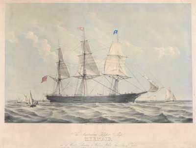 Det australiska clipperskeppet "Mermaid" (1853), ca 1853 (färglitografi) av John R. Isaac