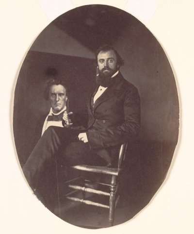 John R. Johnston med målning av John R. Johnston