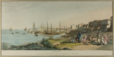 Margate, inre utsikt över piren, badrum, och taget från Shipwrights av John Raphael Smith