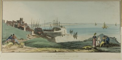 Margate, yttre utsikt över piren, Kents kust och från Fort Cliffs av John Raphael Smith