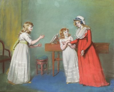 Mrs Henderson, Mrs Kendall och Mrs Thompson, döttrar till Thomas Rowsby, Crome Hall, Malton, Yorkshire av John Raphael Smith