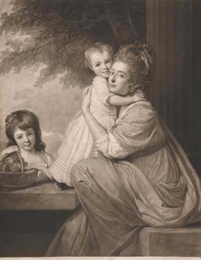 Fru Stables och hennes två döttrar Harriet och Maria av John Raphael Smith
