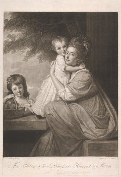 Fru Stables och två döttrar, Harriet och Maria av John Raphael Smith