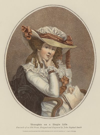 Tankar om ett singelliv (chromolitho) av John Raphael Smith