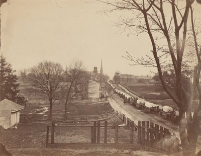 Tåg av armévagnar som kommer in i Petersburg, Virginia av John Reekie