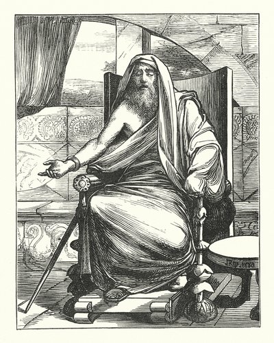 "Capys, den synlöse siaren" (gravyr) av John Reinhard Weguelin