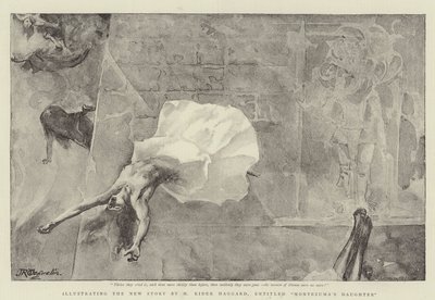 Illustrerar den nya historien av H Rider Haggard, med titeln Montezumas dotter av John Reinhard Weguelin