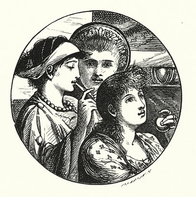 The Minstrels (gravyr) av John Reinhard Weguelin