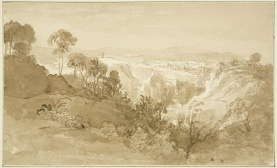 Clifton från Leigh Woods (penna och akvarell på papper) av John Reverend Eden