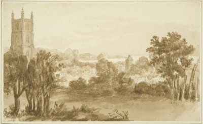 Portbury Church och Posset Point av John Reverend Eden