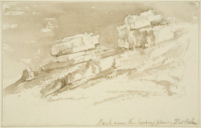 Stenar nära landningsplatsen, Flat Holm av John Reverend Eden