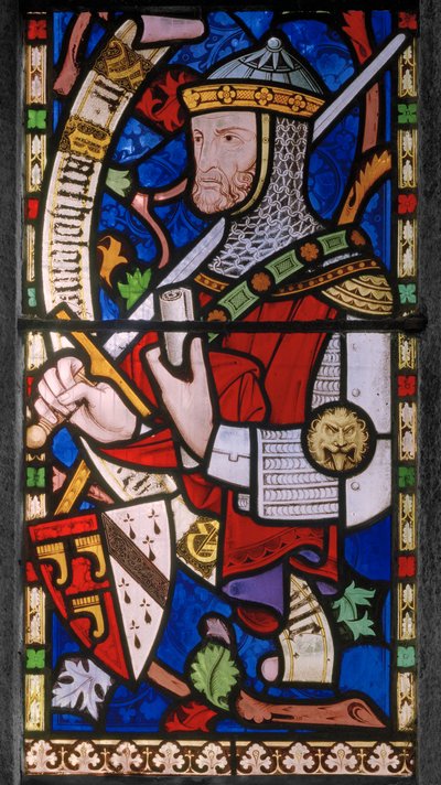 1300-talsriddare, Granville vapen, 1859-60 (målat glas) av John Richard Clayton