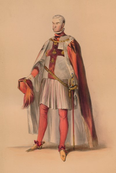 Gäst i kostym för Queen Victorias Bal Costumé, 12 maj 1842, 1843. av John Richard Coke Smyth