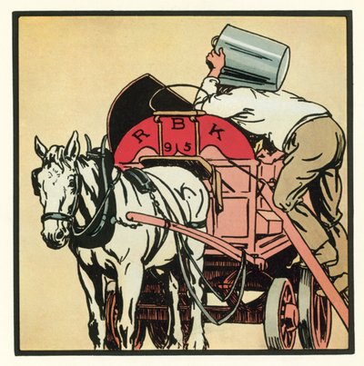Kensington Rhymes: The Dustman (färg litho) av John Robert (after) Monsell