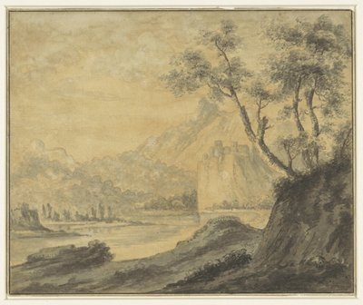 Flodlandskap med stenar av John Robert Cozens (manner of)