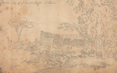 Den trasiga sidan av amfiteatern i Rom av John Robert Cozens