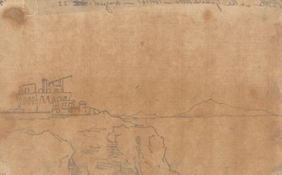 Slottet vid Granatello, Portici, 23 augusti av John Robert Cozens