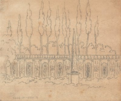 I trädgården till en villa av John Robert Cozens