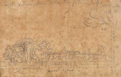 I trädgården till Villa Pamphili, 1 juli av John Robert Cozens