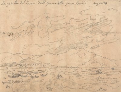 The Fish Gabelle från Granabello Preso Portici, 20 augusti av John Robert Cozens