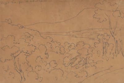 Lago di Vico från berget Viterbo av John Robert Cozens