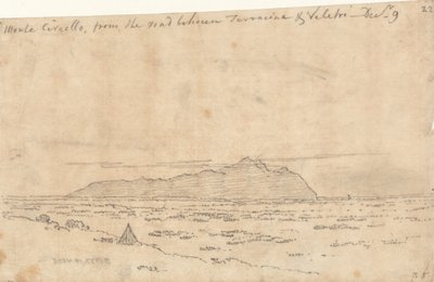 Monte Circeo från vägen mellan Terracina och Velletri av John Robert Cozens