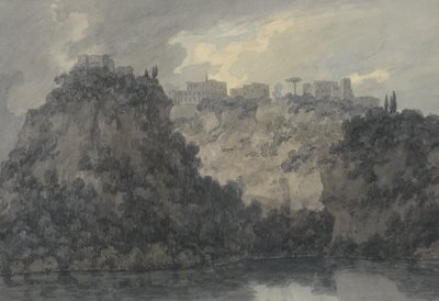 På sjön Nemi, ca 1780-83 (grafit & w/c på papper) av John Robert Cozens